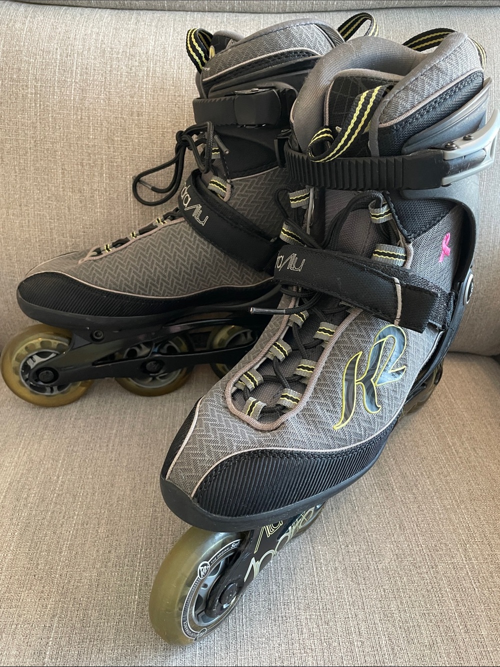 K2 Andra Alu women’s size 10 gray rollerblades inline skates